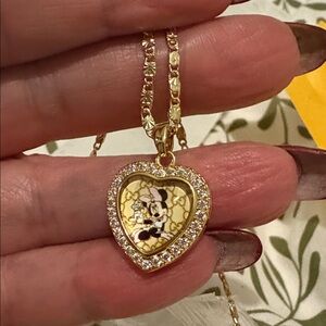 Gold Heart Pendant Necklace
